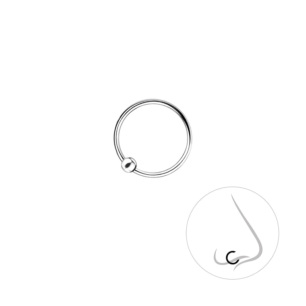 10mm Sterling Silver Ball Closure Ring