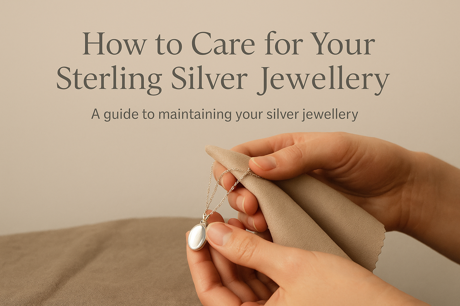 Sterling silver necklace glowing after gentle cleaning routine