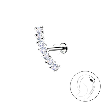 Sterling Silver Geometric with Titanium Labret