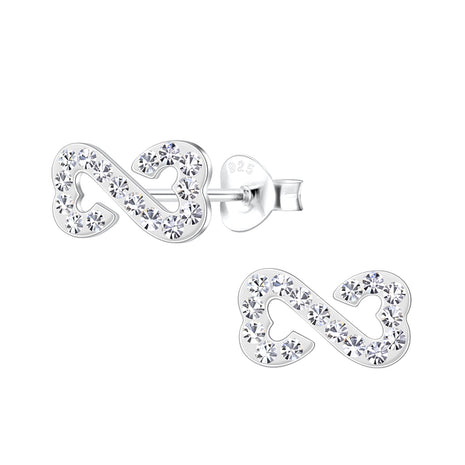 Sterling Silver Heart Infinity Ear Studs