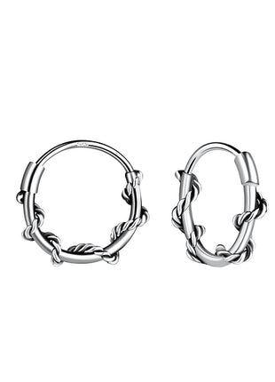 10mm Sterling Silver Twisted Ear Hoops