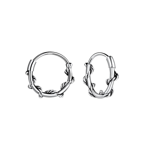 10mm Sterling Silver Twisted Ear Hoops