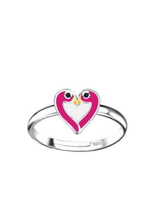 Sterling Silver Flamingo Adjustable Ring
