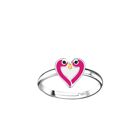 Sterling Silver Flamingo Adjustable Ring