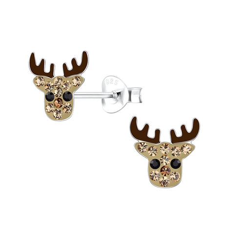 Sterling Silver Reindeer Ear Studs