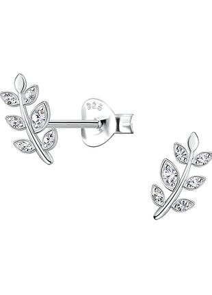 Sterling Silver Olive Leaf Ear Studs