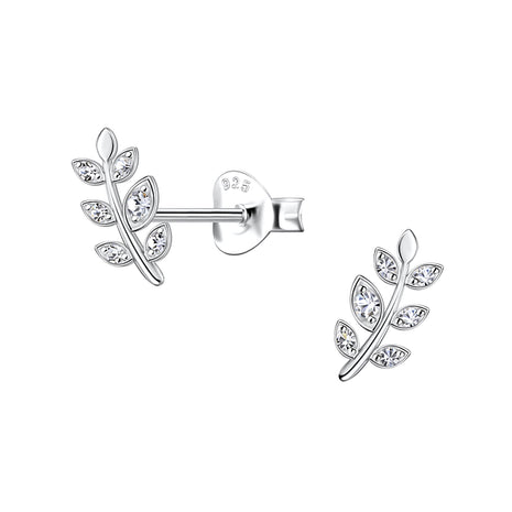 Sterling Silver Olive Leaf Ear Studs