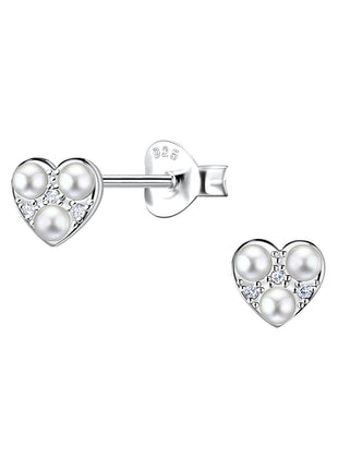 Sterling Silver Heart Ear Studs