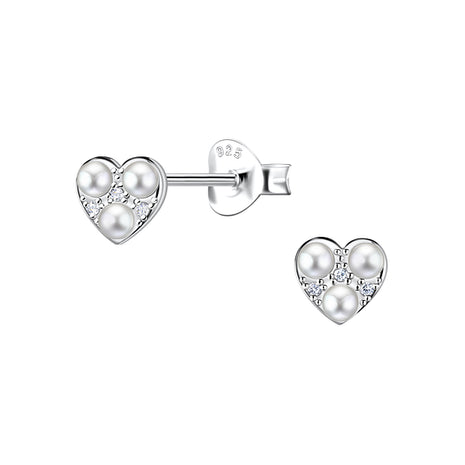 Sterling Silver Heart Ear Studs