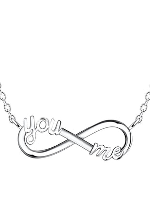 Sterling Silver You and Me Infinity Necklace