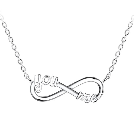 Sterling Silver You and Me Infinity Necklace