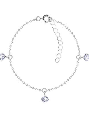 4mm Round Cubic Zirconia Sterling Silver Bracelet