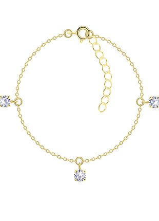 4mm Round Cubic Zirconia Sterling Silver Bracelet