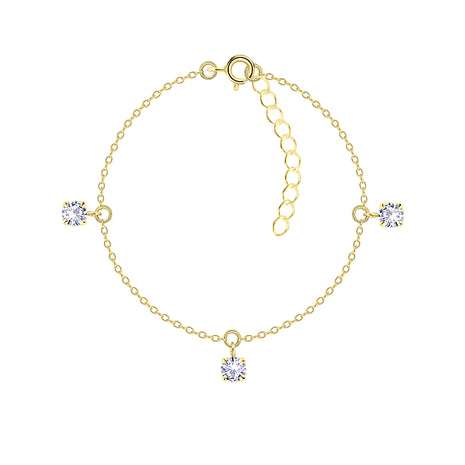 4mm Round Cubic Zirconia Sterling Silver Bracelet