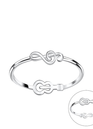 Sterling Silver Double Sided Music Lover Ring