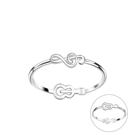 Sterling Silver Double Sided Music Lover Ring