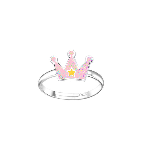 Sterling Silver Crown Adjustable Ring