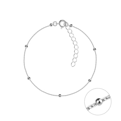 18cm Sterling Silver Satellite Bracelet with Extension