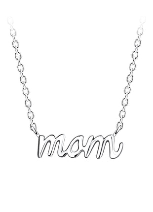 Sterling Silver Mom Necklace