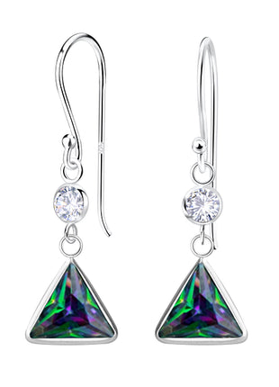 Sterling Silver Geometric Cubic Zirconia Earrings