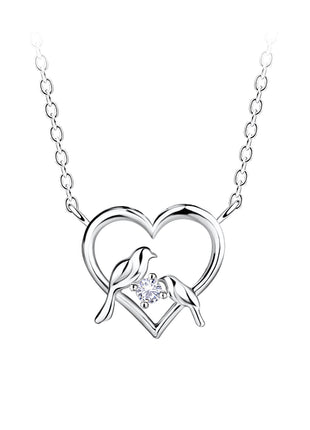 Sterling Silver Love Birds Necklace