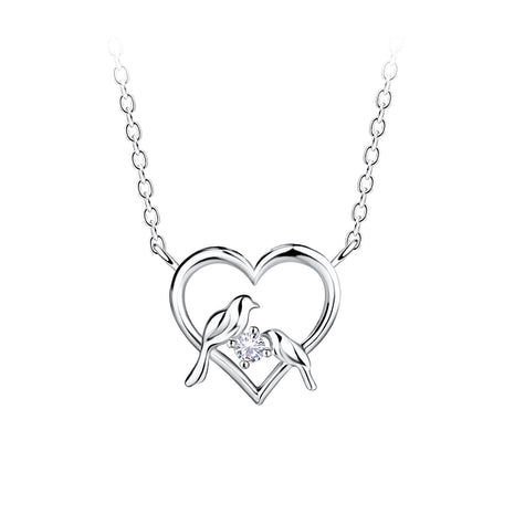 Sterling Silver Love Birds Necklace