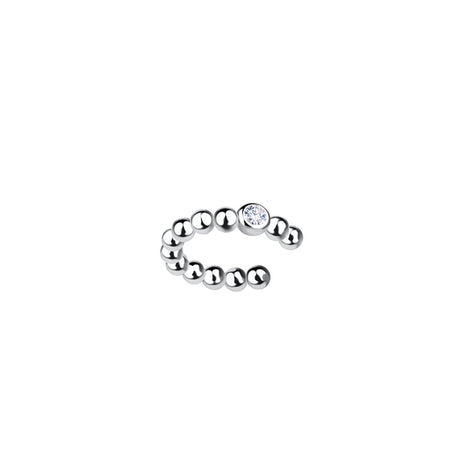 Sterling Silver Ball Ear Cuff