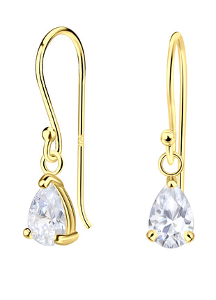 4x6mm Pear Cubic Zirconia Sterling Silver Earrings
