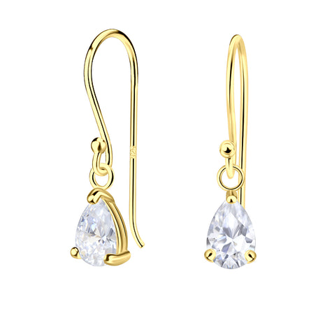 4x6mm Pear Cubic Zirconia Sterling Silver Earrings
