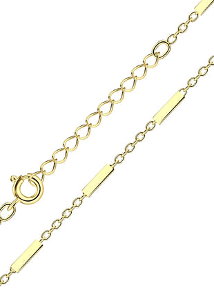 35cm Sterling Silver Cable Bar Choker Necklace With Extension