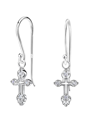 Sterling Silver Cross Earrings