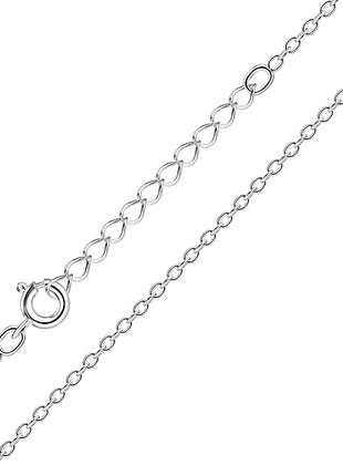 35cm Sterling Silver Extendable Cable Chain
