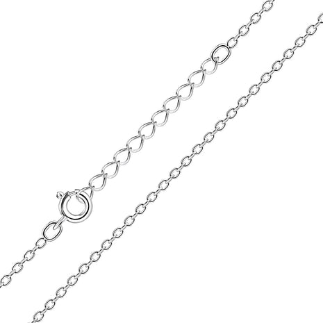 35cm Sterling Silver Extendable Cable Chain