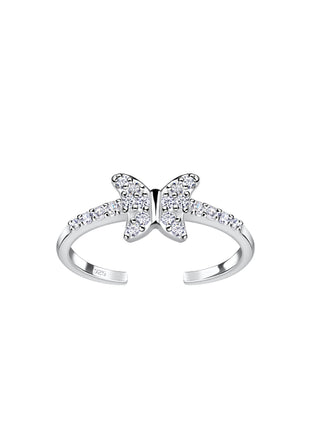 Sterling Silver Butterfly Toe Ring