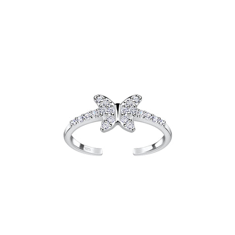 Sterling Silver Butterfly Toe Ring