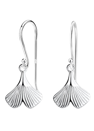 Sterling Silver Ginkgo Leaf Earrings