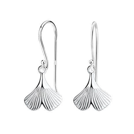 Sterling Silver Ginkgo Leaf Earrings