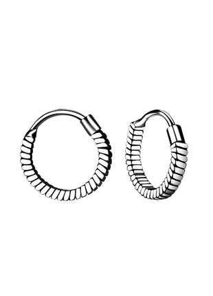 10mm Sterling Silver Bali Ear Hoops