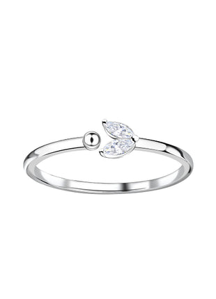 Sterling Silver Geometric Opened Ring