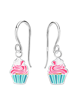 Sterling Silver Cupcake Earrings