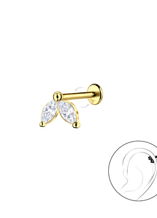 Sterling Silver Geometric with Titanium Labret