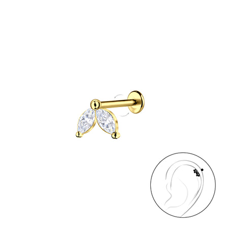Sterling Silver Geometric with Titanium Labret