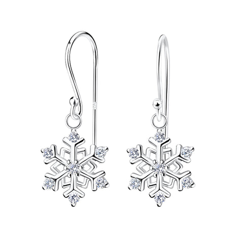 Sterling Silver Snowflake Earrings