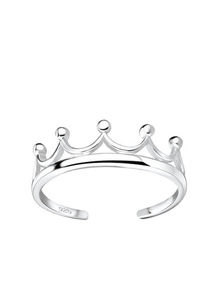 Sterling Silver Crown Toe Ring