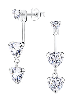Sterling Silver Triple Heart Ear Jacket