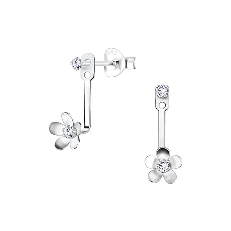 Sterling Silver Flower Ear Jacket