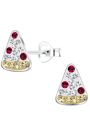 Sterling Silver Pizza Ear Studs