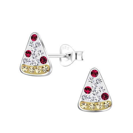 Sterling Silver Pizza Ear Studs