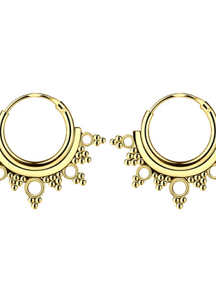10mm Sterling Silver Bali Ear Hoops