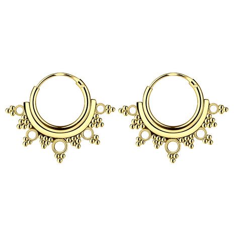 10mm Sterling Silver Bali Ear Hoops